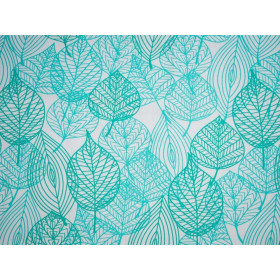 LEAVES / B-00 White - single jersey with elastane TE210