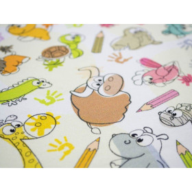 CRAYONS AND ANIMALS - single jersey with elastane TE210