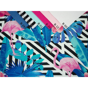 TROPICAL FLAMINGOS - single jersey with elastane 