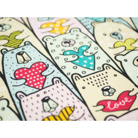 BEARS WITH HEARTS - single jersey with elastane TE210