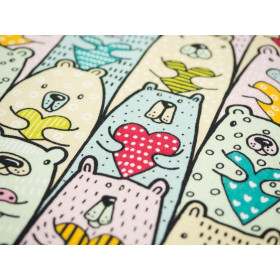 BEARS WITH HEARTS - single jersey with elastane TE210