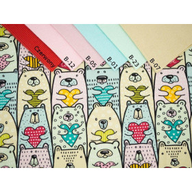 BEARS WITH HEARTS - single jersey with elastane TE210