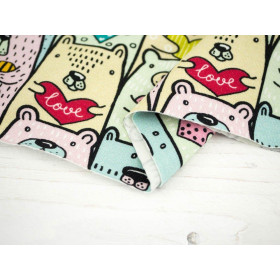 BEARS WITH HEARTS - single jersey with elastane TE210