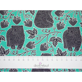 BEARS WITH WILD STRAWBERRIES - single jersey with elastane TE210