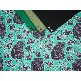 BEARS WITH WILD STRAWBERRIES - single jersey with elastane TE210