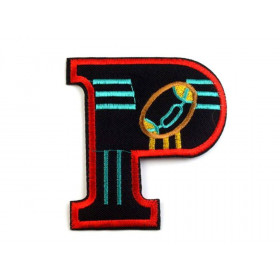 Iron on Patch letter P - red