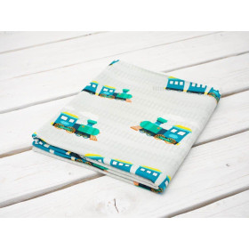 LOCOMOTIVES / blue - looped knit 