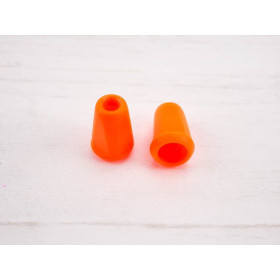 Plastic Cord Ends 17mm -  neon orange