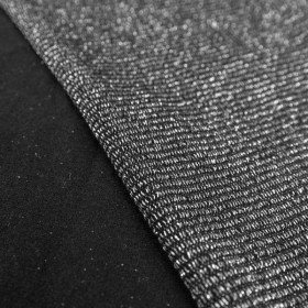 BLACK / Silver - loopback knit fabric with lurex thread