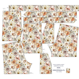 PAPERBAG SHORTS - WATER-COLOR FLOWERS pat. 4 - sewing set