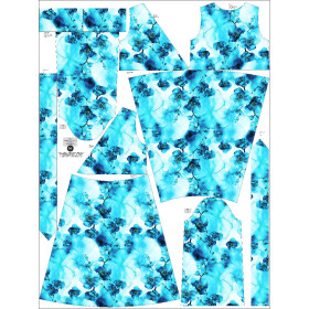 WRAP MIDI DRESS (BIANCA) - ALCOHOL PASTEL INK wz.7 blue - sewing set