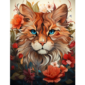 ANIMALS MANDALA wz.5 (CAT) - panel (60cm x 50cm) 