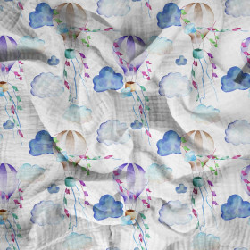 HOT AIR BALLOONS (COLORFUL TRANSPORT) - Cotton muslin