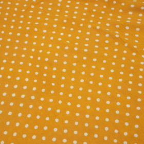 WHITE DOTS / mustard - crash viscose woven fabric