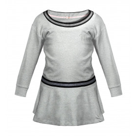 Peplum kid’s blouse with transfer rhinestones (ANGIE) - melange light grey 122-128 - sewing set