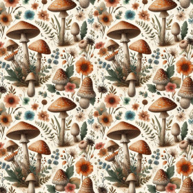 BOTANICAL FOREST wz.1 - Woven Fabric for tablecloths