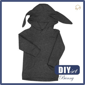 KID'S HOODIE BUNNY (PARIS) - MELANGE GRAPHITE - sewing set