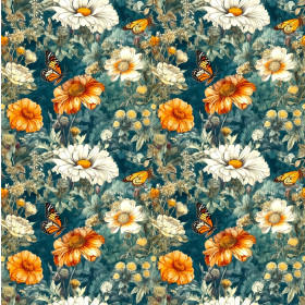 Butterfly & Flowers wz.1 - looped knit fabric