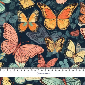 Butterfly & Flowers wz.5 - Hydrophobic brushed knit