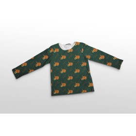 AUTUMN TWIGS AND PUMPKINS / bottle green (RED PANDA’S AUTUMN)