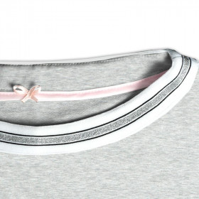 Kid’s blouse with transfer rhinestones "KATE" - melange light grey 110-116 - sewing set
