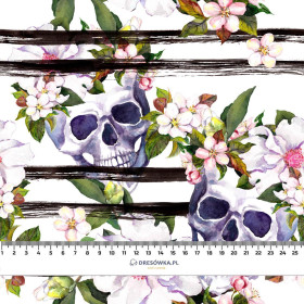 SKULLS ON STRIPES  - Waterproof woven fabric