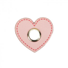 Washer with eyelet Heart - pale pink