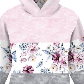 Children's tracksuit (OSLO) - WATERCOLOR BOUQUET Pat. 2 / STRIPES - looped knit fabric 