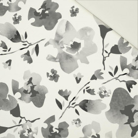 WATER-COLOR FLOWERS pat. 1 (grey) - Cotton drill