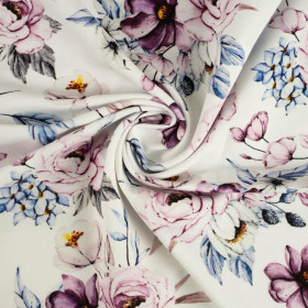 WATERCOLOR BOUQUET Pat. 2 - single jersey with elastane 