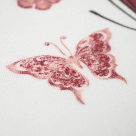 ALWAYS BEAUTIFUL (GLITTER BUTTERFLIES) / white - panoramic panel looped knit (60cm x 155cm)