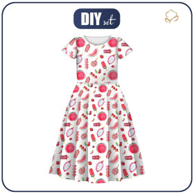 KID'S DRESS "MIA" - WATERMELON SUGAR - sewing set