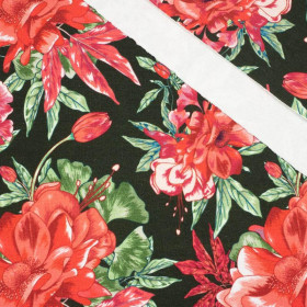 AZALEAS (RED GARDEN) - looped knit fabric