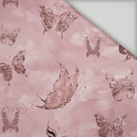 BUTTERFLIES (GLITTER BUTTERFLIES) / CAMOUFLAGE pat. 2 (rose quartz) - quick-drying woven fabric