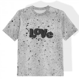 KID’S T-SHIRT- LOVE / concrete -  single jersey