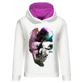 CLASSIC WOMEN’S HOODIE (POLA) - SKULL pat. 4 - looped knit fabric 