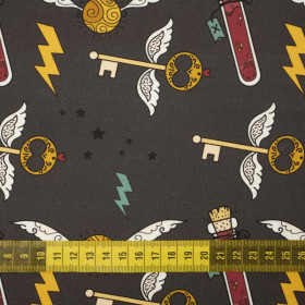 MAGIC MIX PAT. 5 (MAGIC SCHOOL) / graphite - looped knit fabric