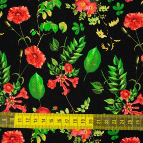 MINI RED GARDEN (PARADISE GARDEN)  - looped knit fabric