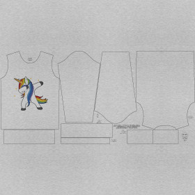 CHILDREN'S (NOE) SWEATSHIRT - DABBING UNICORN / M-01 melange light grey - looped knit fabric 