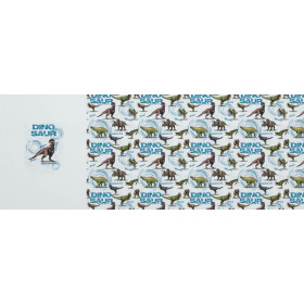 DINO SIGHT / white - Panoramic panel - looped knit fabric with elastane