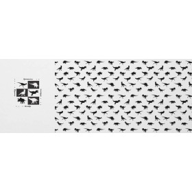 DINO BLACK / white - SINGLE JERSEY PANORAMIC PANEL 