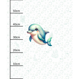 DOLPHIN (SEA ANIMALS PAT. 2) - panel (60cm x 50cm) Waterproof woven fabric