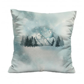 CUSHION PANEL - TREES AND MOUNTAINS (WINTER IN THE MOUNTAIN)