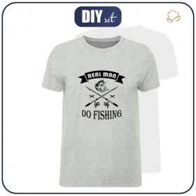 MEN’S T-SHIRT - DO FISHING / melange light grey - single jersey