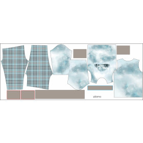 CHILDREN'S PAJAMAS " MIKI" - TREES AND MOUNTAINS (WINTER IN THE MOUNTAIN) - sewing set
