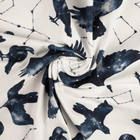GALACTIC BIRDS (GALACTIC ANIMALS) - looped knit fabric