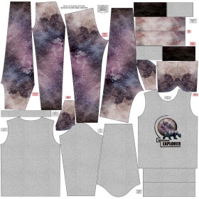 Children's tracksuit (MILAN) - GALAXY / melange light grey (GALAXY) - sewing set