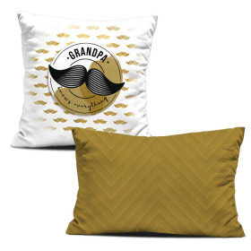 DECORATIVE PILOWS - GRANDPA KNOWS EVERYTHING / mustache