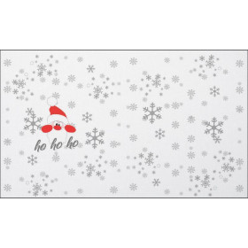 HO HO HO / white - Cotton woven fabric panel / Choice of sizes