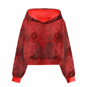 Cropped hoodie (IDA) - RED LACE - sewing set